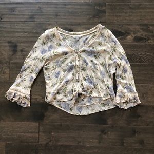 Floral Tie front shirt